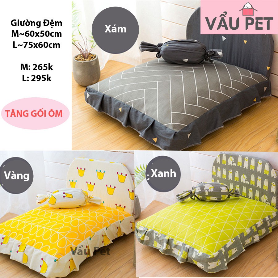 Giường đệm cho chó mèo thú cưng [Tặng Kèm Gối Ôm]